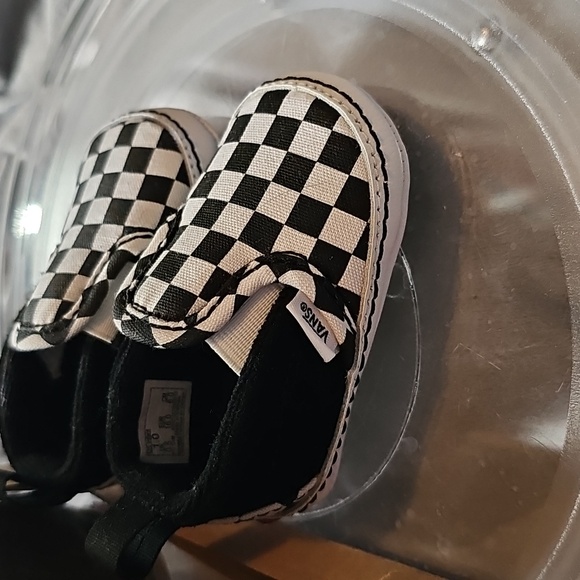 I Slip-On V Crib 'Checker - Black White' NB VANS SNEAKERS ADORABLE COOL - Picture 4 of 11